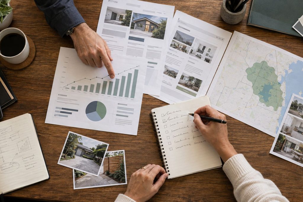 SEO professionals reviewing local performance data and planning
